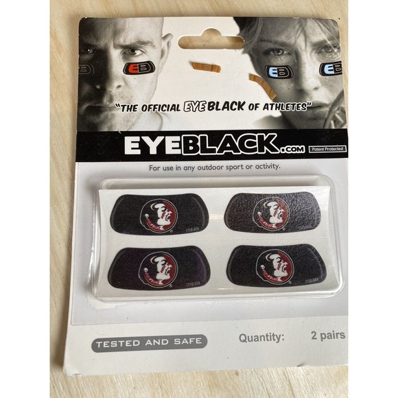 Florida State Seminoles Collegiate Eye Black Multi Pair Pack 4 Styles Peel Stick - Picture 7 of 7